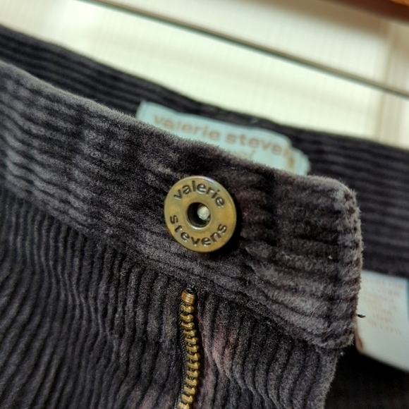 Valerie Stevens 90's Vintage Corduroy High Waisted Tapered Leg Pants Black 10P - Picture 9 of 13